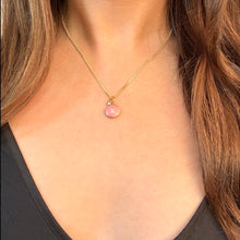 Load image into Gallery viewer, Authentic repurposed Louis Vuitton monogram necklace with crystal charm