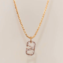 Load image into Gallery viewer, Authentic repurposed Valentino crystal necklace - pink