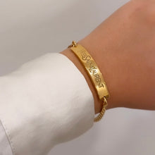 Load image into Gallery viewer, Authentic repurposed YSL logo bracelet

