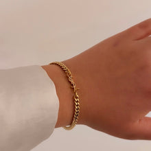 Load image into Gallery viewer, Authentic repurposed YSL logo bracelet
