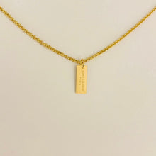 Load image into Gallery viewer, Authentic repurposed mini YSL engraved tag necklace
