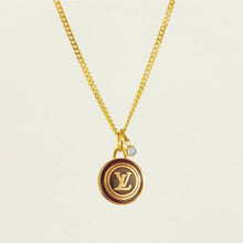 Load image into Gallery viewer, Authentic repurposed Louis Vuitton monogram necklace - light brown
