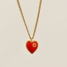 Load image into Gallery viewer, Authentic repurposed Gucci logo heart necklace
