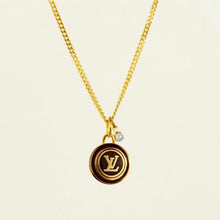Load image into Gallery viewer, Authentic repurposed Louis Vuitton monogram necklace - dark brown
