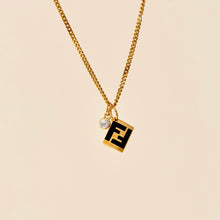 Load image into Gallery viewer, Authentic repurposed Fendi crystal necklace
