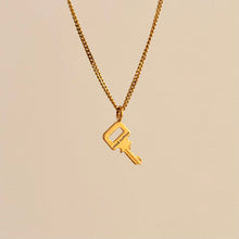Load image into Gallery viewer, Authentic repurposed Louis Vuitton engraved key necklace

