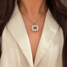 Load image into Gallery viewer, Authentic repurposed Gucci logo crystal necklace
