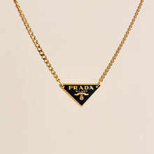 Load image into Gallery viewer, Authentic repurposed Prada mini logo necklace
