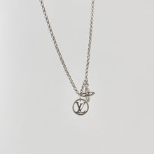 Load image into Gallery viewer, Authentic repurposed Louis Vuitton logo monogram necklace - silver
