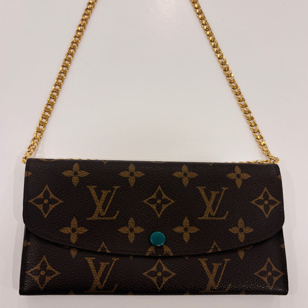 Authentic Louis Vuitton wallet with crossbody chain