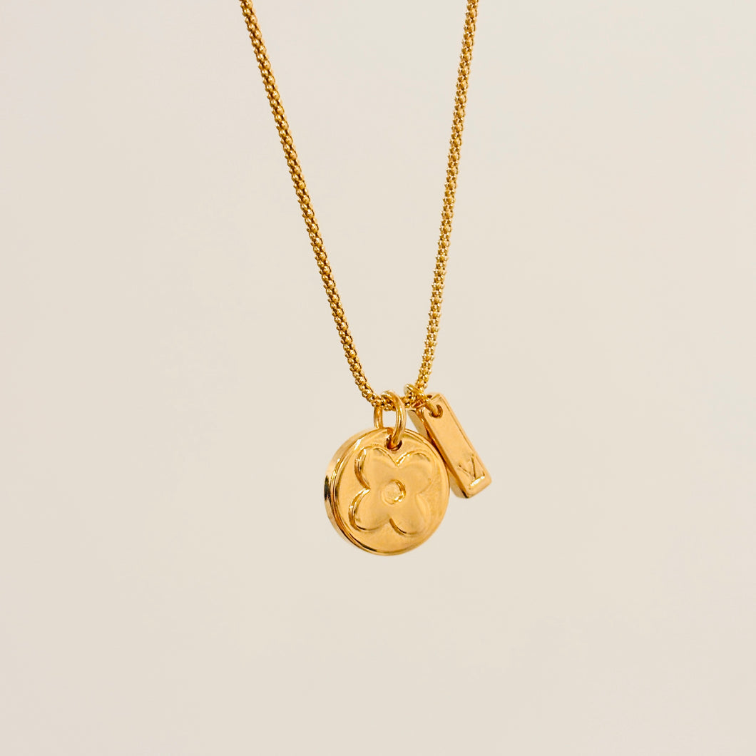 Authentic repurposed Louis Vuitton monogram necklace