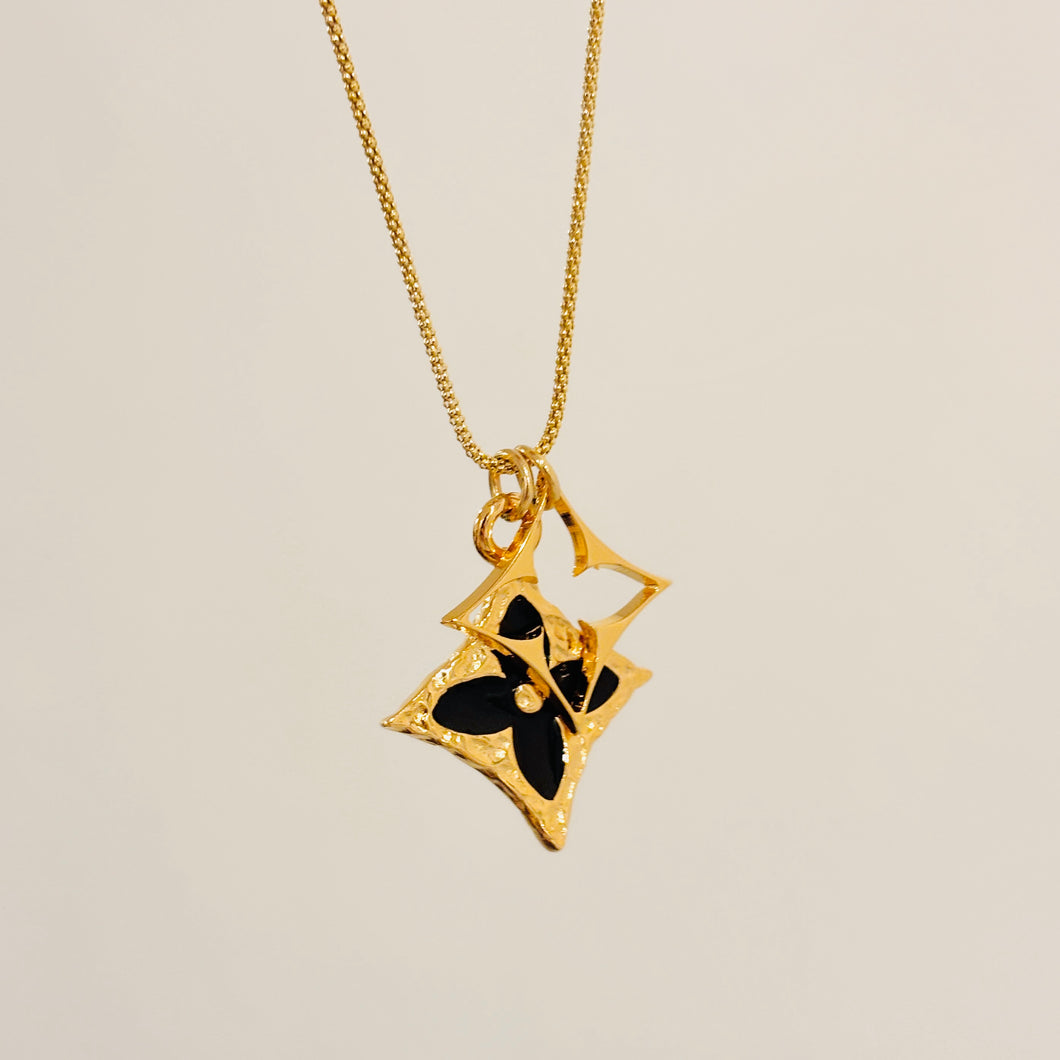 Authentic repurposed Louis Vuitton monogram necklace