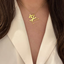 Load image into Gallery viewer, Authentic repurposed Louis Vuitton logo monogram necklace
