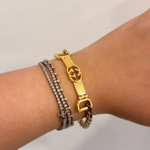 Load image into Gallery viewer, Authentic repurposed Gucci logo bracelet
