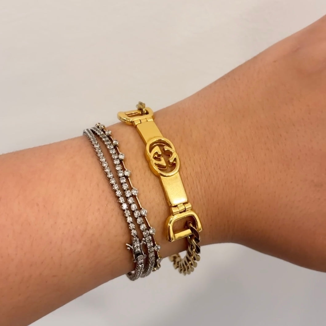 Authentic repurposed Gucci logo bracelet