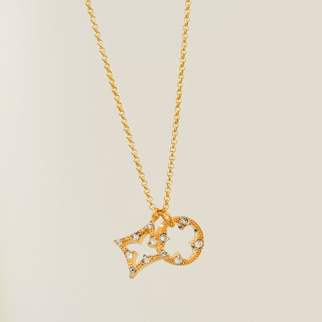 Authentic repurposed Louis Vuitton monogram necklace