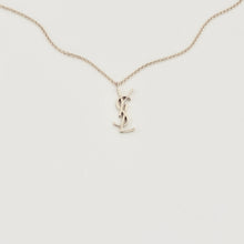 Load image into Gallery viewer, Authentic repurposed YSL necklace - medium size silver
