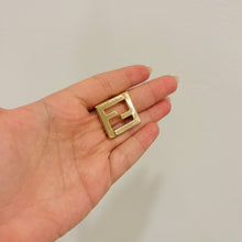 Load image into Gallery viewer, Authentic repurposed Fendi logo brooch
