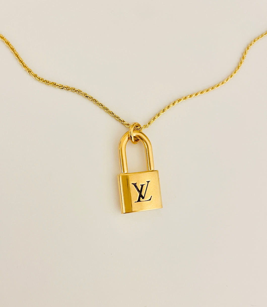 Louis Vuitton Lockit Pendant Sterling Silver Chain 925