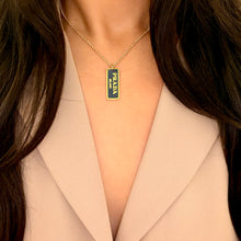 Load image into Gallery viewer, Authentic repurposed Prada necklace - glitter navy
