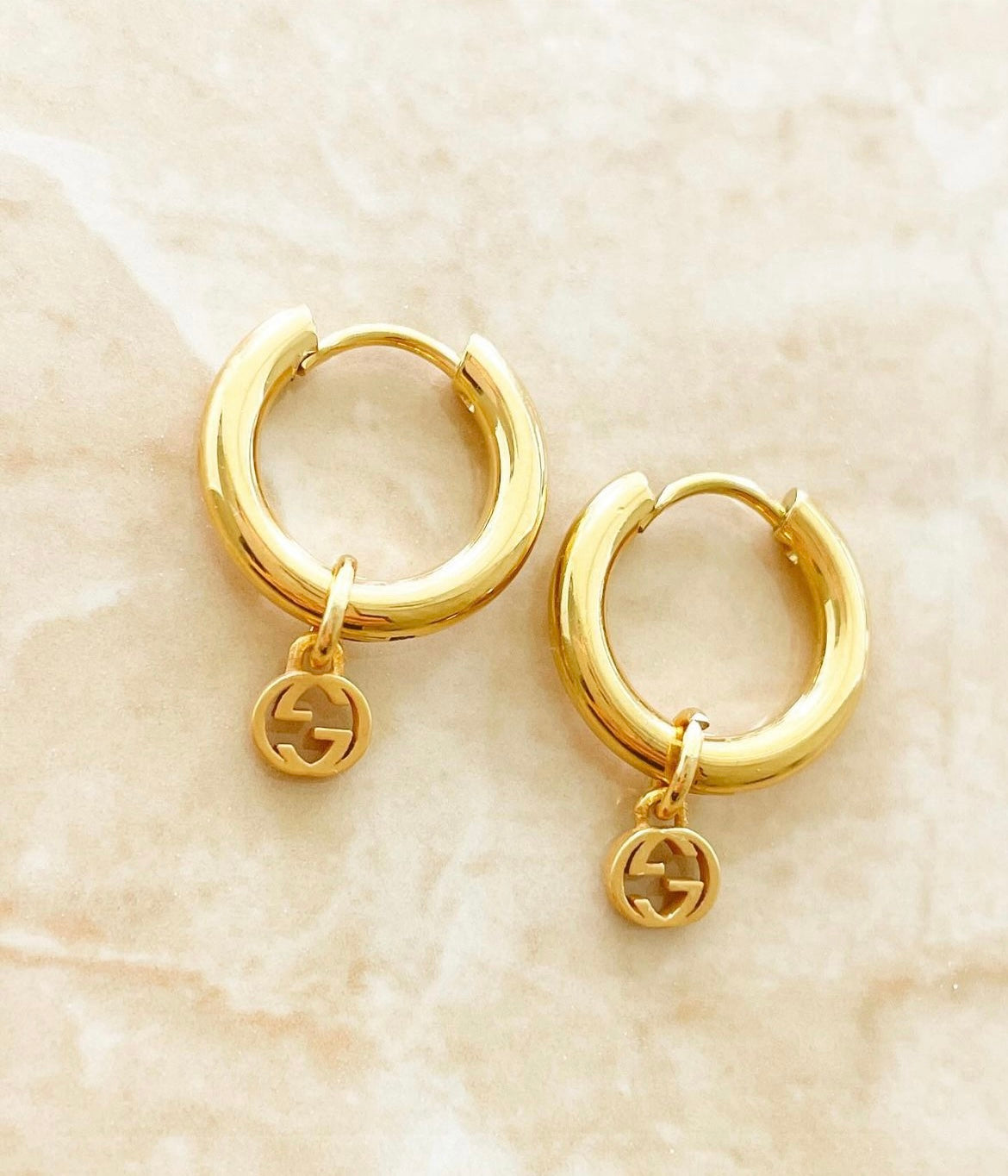 Logo Hoop Earrings in Gold - Gucci