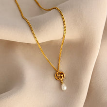 Load image into Gallery viewer, Authentic repurposed Gucci logo pearl necklace

