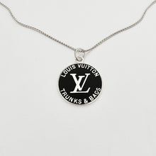 Load image into Gallery viewer, Authentic repurposed Louis Vuitton logo coin necklace - silver
