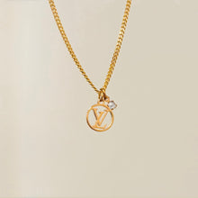 Load image into Gallery viewer, Authentic repurposed Louis Vuitton logo necklace
