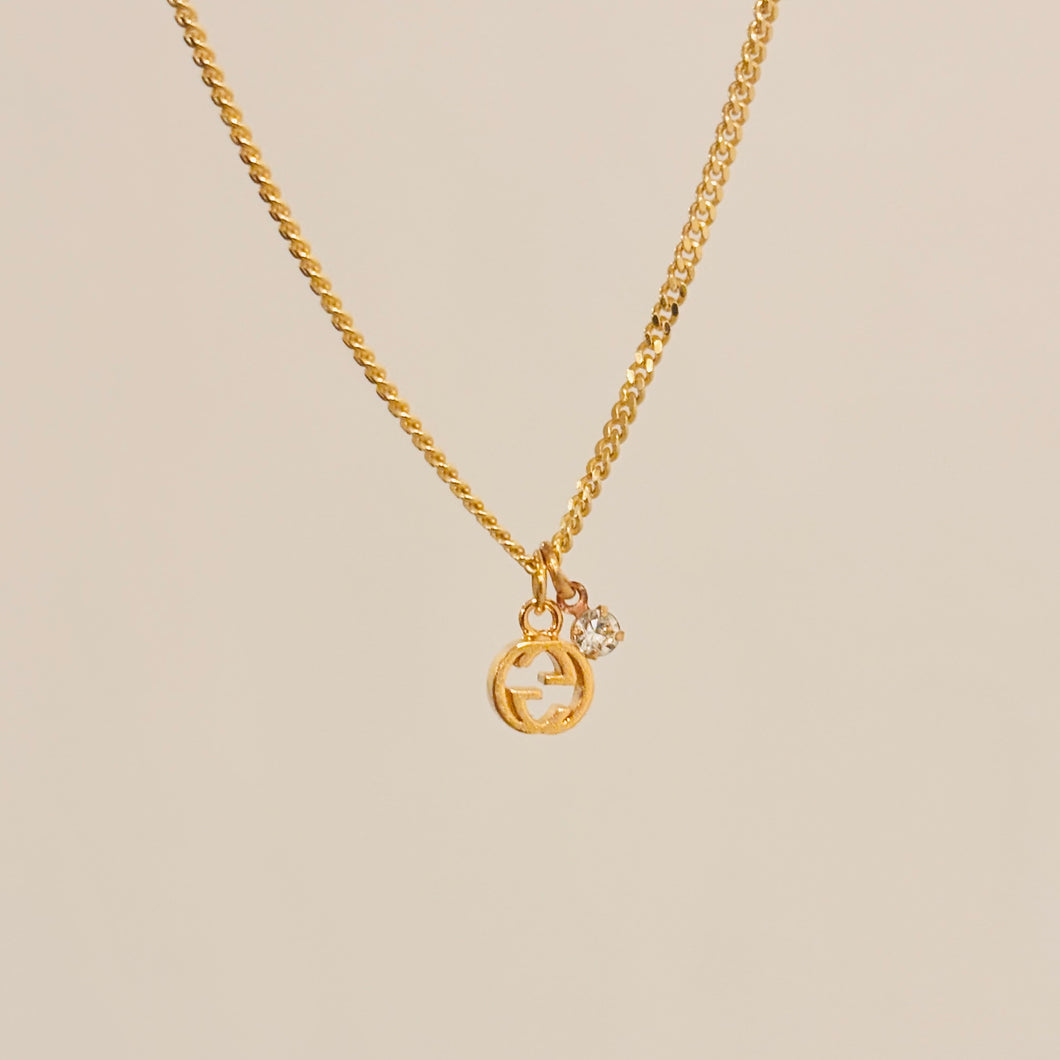 Authentic repurposed Gucci logo necklace