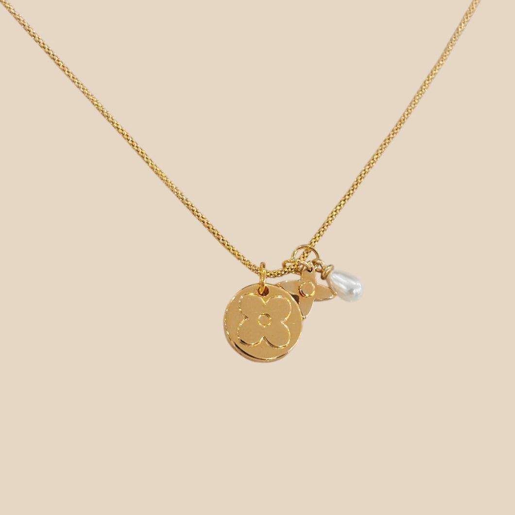 Authentic repurposed Louis Vuitton monogram charm necklace