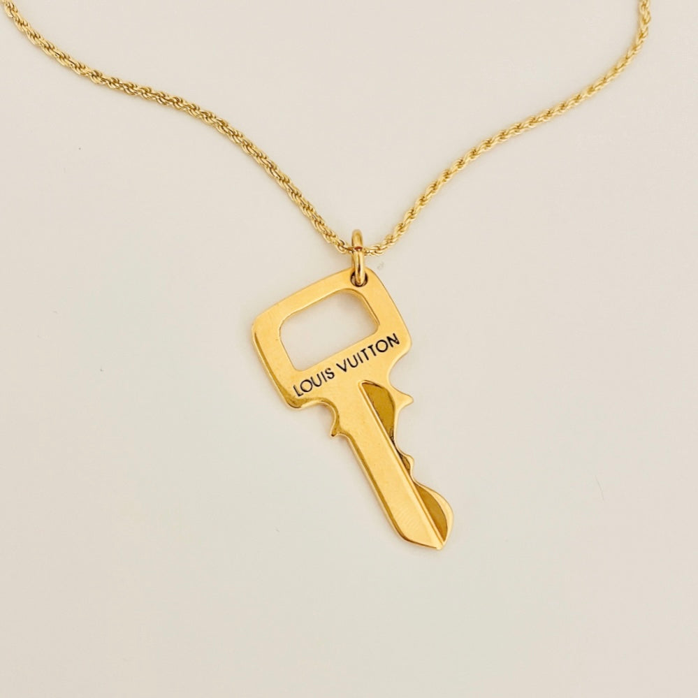 Authentic repurposed Louis Vuitton key necklace