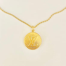 Load image into Gallery viewer, Authentic repurposed Louis Vuitton logo coin necklace
