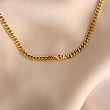 Load image into Gallery viewer, Authentic repurposed Dior logo necklace
