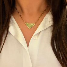 Load image into Gallery viewer, Authentic repurposed Prada 16” logo necklace
