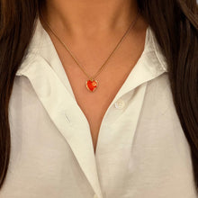 Load image into Gallery viewer, Authentic repurposed Gucci logo heart necklace
