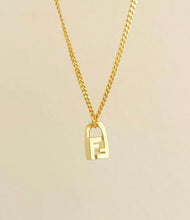 Load image into Gallery viewer, Authentic repurposed Fendi mini logo lock necklace
