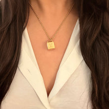 Load image into Gallery viewer, Authentic repurposed Louis Vuitton logo cube necklace
