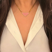 Load image into Gallery viewer, Authentic repurposed Prada logo necklace - pink
