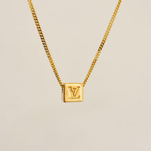 Load image into Gallery viewer, Authentic repurposed Louis Vuitton logo necklace
