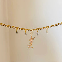 Load image into Gallery viewer, Authentic repurposed YSL 16” logo necklace - medium size

