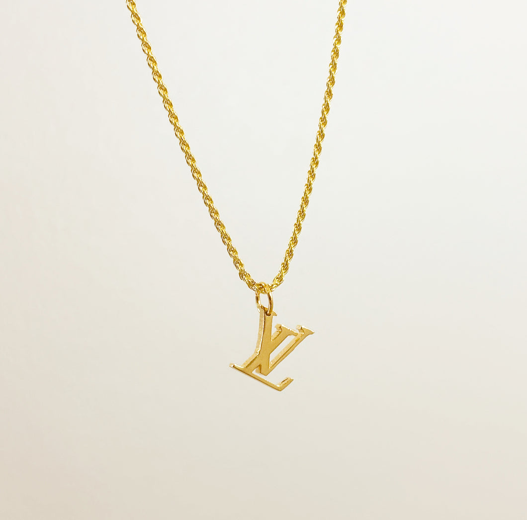 Repurposed Louis Vuitton logo necklace - medium size