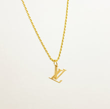 Load image into Gallery viewer, Repurposed Louis Vuitton logo necklace - medium size
