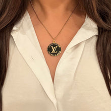 Load image into Gallery viewer, Authentic repurposed Louis Vuitton coin necklace - silver
