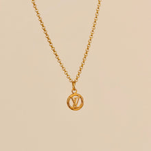 Load image into Gallery viewer, Authentic repurposed Louis Vuitton logo necklace
