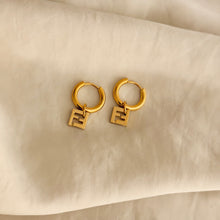 Load image into Gallery viewer, Authentic repurposed Fendi logo earrings

