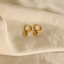 Load image into Gallery viewer, Authentic repurposed Fendi logo earrings
