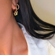 Load image into Gallery viewer, Authentic repurposed Fendi logo earrings

