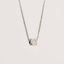 Load image into Gallery viewer, Authentic repurposed Louis Vuitton logo necklace - reversible 3 ways - silver
