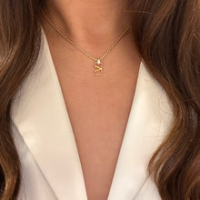 Load image into Gallery viewer, Authentic repurposed Valentino logo crystal necklace
