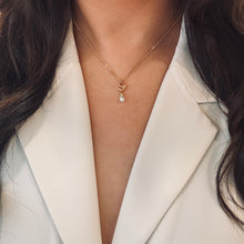 Load image into Gallery viewer, Authentic repurposed Gucci logo pearl necklace
